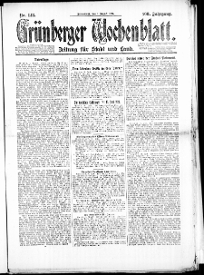 Grünberger Wochenblatt: Zeitung für Stadt und Land, No. 148. (2. August 1924)