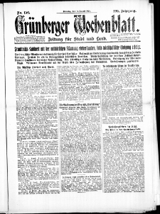 Grünberger Wochenblatt: Zeitung für Stadt und Land, No. 156. (12. August 1924)