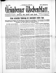 Grünberger Wochenblatt: Zeitung für Stadt und Land, No. 160. (16. August 1924)