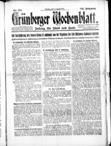 Grünberger Wochenblatt: Zeitung für Stadt und Land, No. 162. (19. August 1924)