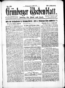 Grünberger Wochenblatt: Zeitung für Stadt und Land, No. 163. (20. August 1924)