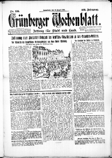 Grünberger Wochenblatt: Zeitung für Stadt und Land, No. 166. (23. August 1924)