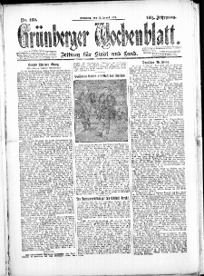 Grünberger Wochenblatt: Zeitung für Stadt und Land, No. 169. (27. August 1924)