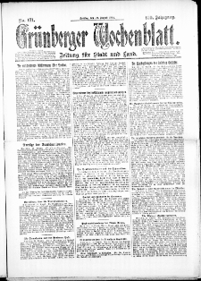 Grünberger Wochenblatt: Zeitung für Stadt und Land, No. 171. (29. August 1924)