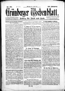 Grünberger Wochenblatt: Zeitung für Stadt und Land, No. 120. (1. Juli 1924)