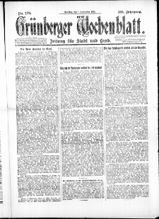 Grünberger Wochenblatt: Zeitung für Stadt und Land, No. 179. (7. September 1924)