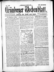 Grünberger Wochenblatt: Zeitung für Stadt und Land, No. 181. (10. September 1924)