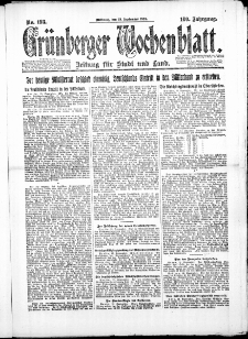 Grünberger Wochenblatt: Zeitung für Stadt und Land, No. 193. (24. September 1924)
