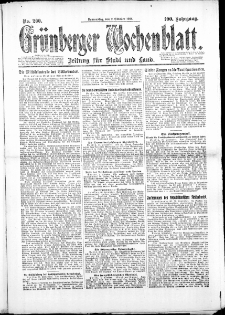 Grünberger Wochenblatt: Zeitung für Stadt und Land, No. 200. (2. Oktober 1924)