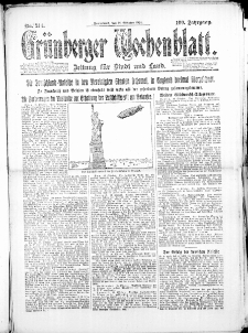 Grünberger Wochenblatt: Zeitung für Stadt und Land, No. 214. (18. Oktober 1924)