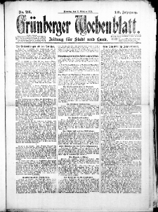 Grünberger Wochenblatt: Zeitung für Stadt und Land, No. 216. (21. Oktober 1924)