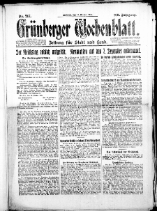 Grünberger Wochenblatt: Zeitung für Stadt und Land, No. 217. (22. Oktober 1924)