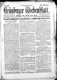 Grünberger Wochenblatt: Zeitung für Stadt und Land, No. 218. (23. Oktober 1924)