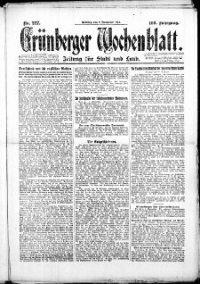 Grünberger Wochenblatt: Zeitung für Stadt und Land, No. 227. (2. November 1924)