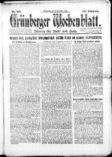 Grünberger Wochenblatt: Zeitung für Stadt und Land, No. 230. (6. November 1924)