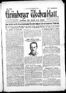Grünberger Wochenblatt: Zeitung für Stadt und Land, No. 233. (9. November 1924)