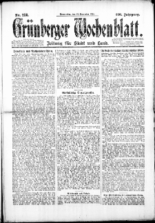 Grünberger Wochenblatt: Zeitung für Stadt und Land, No. 236. (13. November 1924)