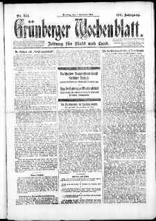 Grünberger Wochenblatt: Zeitung für Stadt und Land, No. 251. (2. Dezember 1924)