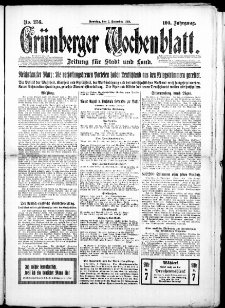 Grünberger Wochenblatt: Zeitung für Stadt und Land, No. 256. (7. Dezember 1924)