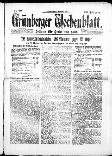 Grünberger Wochenblatt: Zeitung für Stadt und Land, No. 257. (9. Dezember 1924)