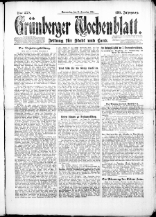 Grünberger Wochenblatt: Zeitung für Stadt und Land, No. 259. (11. Dezember 1924)
