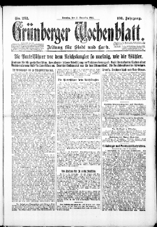 Grünberger Wochenblatt: Zeitung für Stadt und Land, No. 262. (14. Dezember 1924)