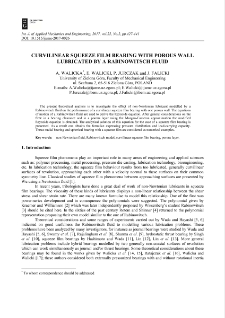 Curvilinear squeeze film bearing with porous wall lubricated by a Rabinowitsch fluid
