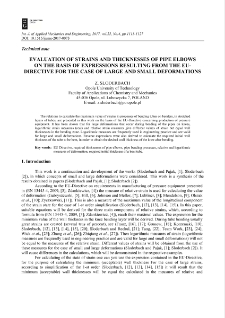 Evaluation of strains and thicknesses of pipe elbows on the basis of expressions resulting from the eu-directive for the case of large and small deformations