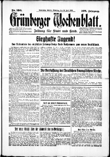 Grünberger Wochenblatt: Zeitung für Stadt und Land, No. 160. (11. Juli 1933)