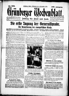 Grünberger Wochenblatt: Zeitung für Stadt und Land, No. 209. (6. September 1933)