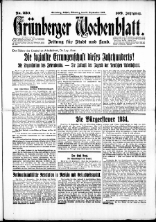 Grünberger Wochenblatt: Zeitung für Stadt und Land, No. 220. (19. September 1933)
