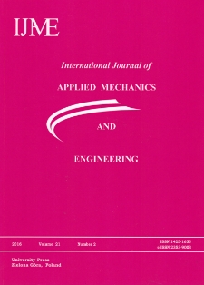 International Journal of Applied Mechanics and Engineering (IJAME), volume 21, number 2 (2016) - spis treści
