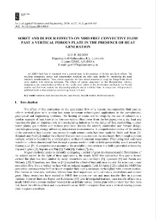 Soret and Dufour effects on MHD free convective flow past a vertical porous plate in the presence of heat generation