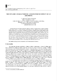 The dynamic characteristic and hysteresis effect of an air spring