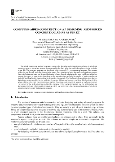 Computer-aided construction at designing reinforced concrete columns as per EC