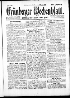 Grünberger Wochenblatt: Zeitung für Stadt und Land, No. 12. (14. Januar 1928)
