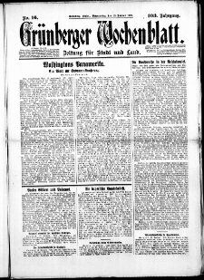 Grünberger Wochenblatt: Zeitung für Stadt und Land, No. 16. (19. Januar 1928)