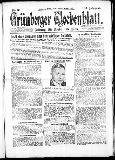 Grünberger Wochenblatt: Zeitung für Stadt und Land, No. 17. (20. Januar 1928)