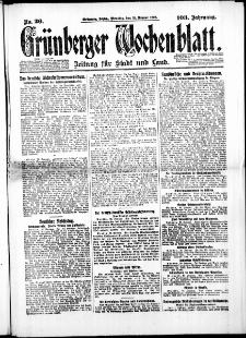 Grünberger Wochenblatt: Zeitung für Stadt und Land, No. 26. (31. Januar 1928)