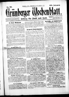 Grünberger Wochenblatt: Zeitung für Stadt und Land, No. 36. (11. Februar 1928)