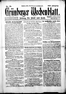 Grünberger Wochenblatt: Zeitung für Stadt und Land, No. 46. (23. Februar 1928)
