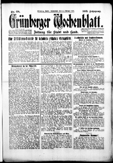 Grünberger Wochenblatt: Zeitung für Stadt und Land, No. 48. (25. Februar 1928)