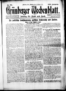 Grünberger Wochenblatt: Zeitung für Stadt und Land, No. 50. (28. Februar 1928)