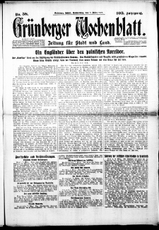 Grünberger Wochenblatt: Zeitung für Stadt und Land, No. 58. (8. März 1928)