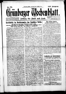 Grünberger Wochenblatt: Zeitung für Stadt und Land, No. 59. (9. März 1928)