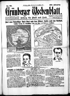 Grünberger Wochenblatt: Zeitung für Stadt und Land, No. 67. (18. März 1928)