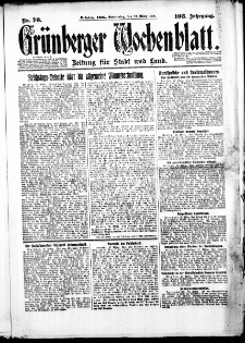 Grünberger Wochenblatt: Zeitung für Stadt und Land, No. 76. (29. März 1928)