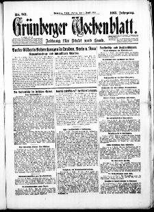 Grünberger Wochenblatt: Zeitung für Stadt und Land, No. 83. (6. April 1928)