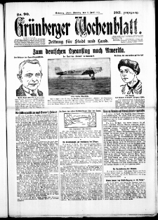 Grünberger Wochenblatt: Zeitung für Stadt und Land, No. 90. (17. April 1928)