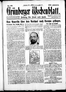 Grünberger Wochenblatt: Zeitung für Stadt und Land, No. 97. (25. April 1928)